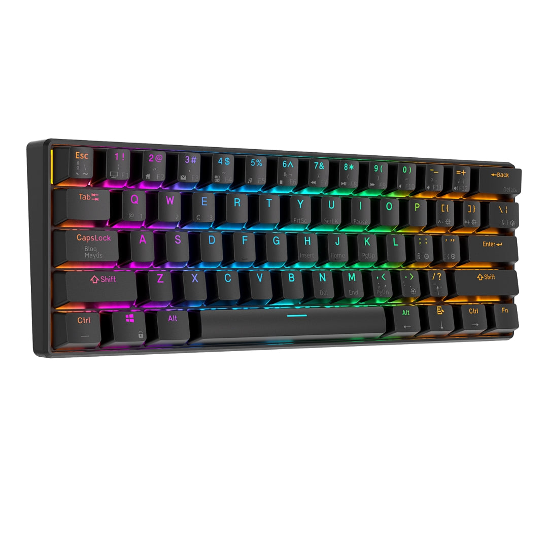 Teclado Mecánico Gamer Bluetooth Royal Kludge Rk61 Español Negro RGB